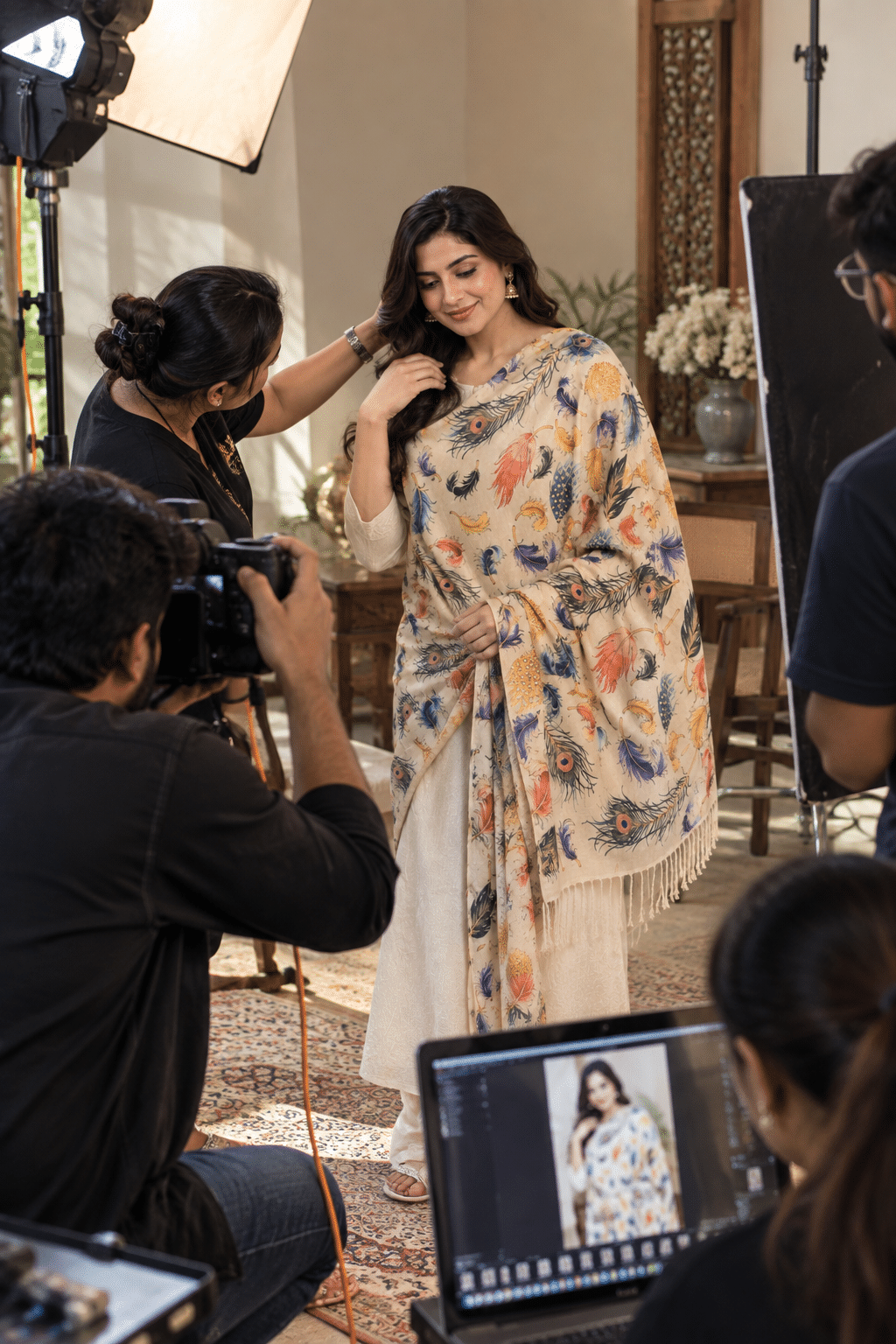 Krishna Pashmina photoshoot behind the scenes
